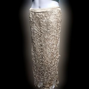 Soulmates hand crochet double layer silk beaded skirt size S